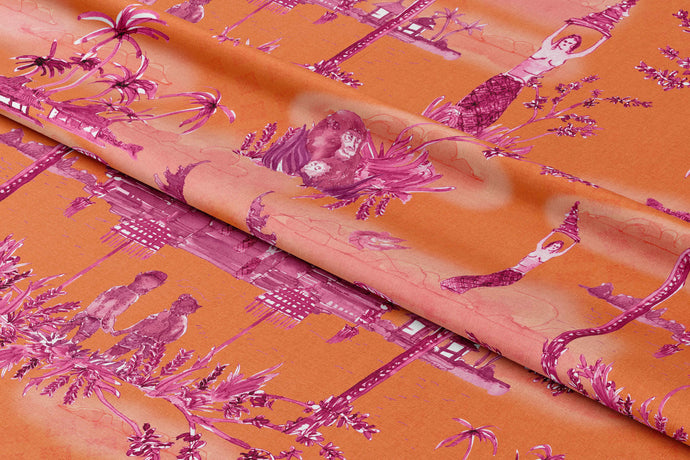 'Bali' Coral Fabric