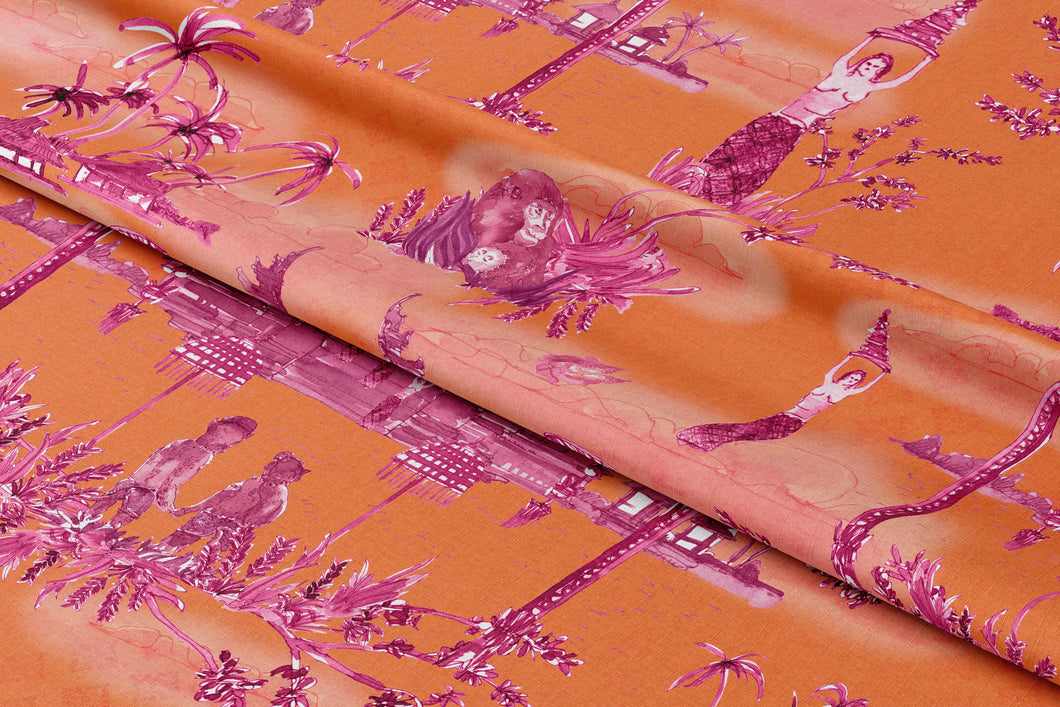'Bali' Coral Fabric