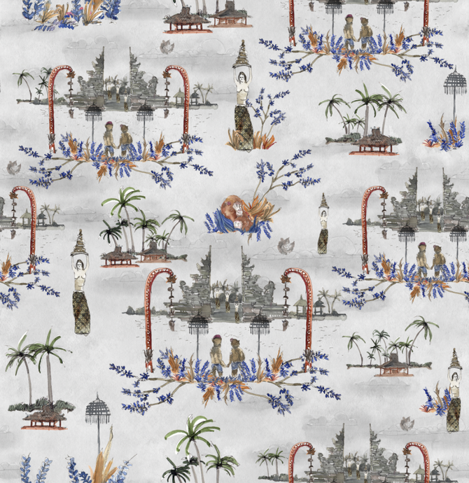 'Bali' Oyster Wallpaper