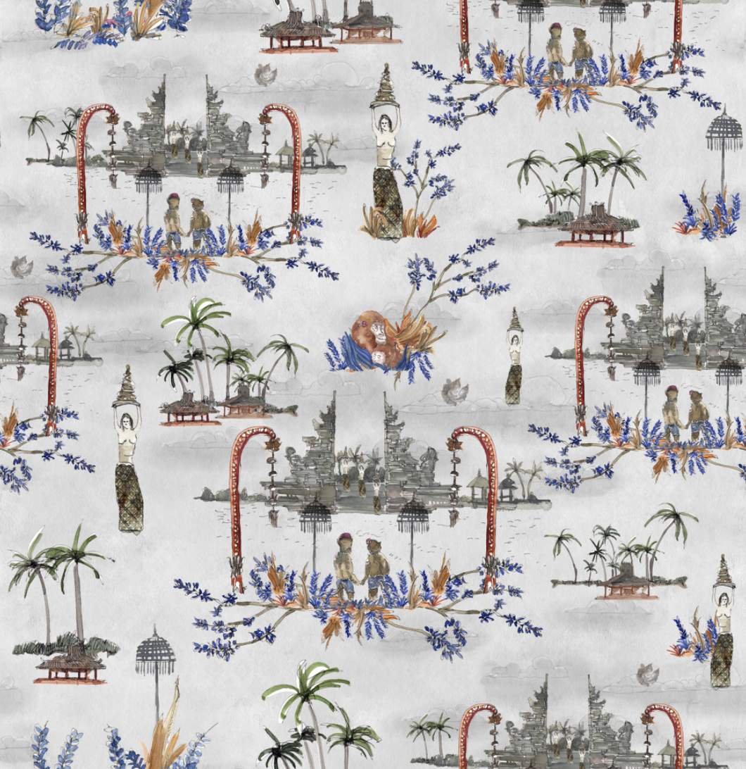 'Bali' Oyster Wallpaper