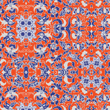 'Coastal III' Cotton Linen Fabric - Orange