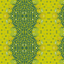 'Coastal IV' Velvet Fabric - Chartreuse