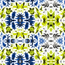 'Coastal V' Cotton Linen Fabric - Chartreuse