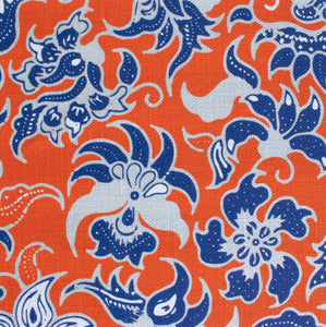 'Coastal III' Cotton Linen Fabric - Orange