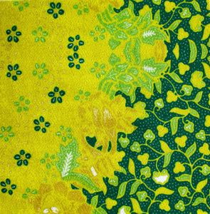 'Coastal IV' Velvet Fabric - Chartreuse