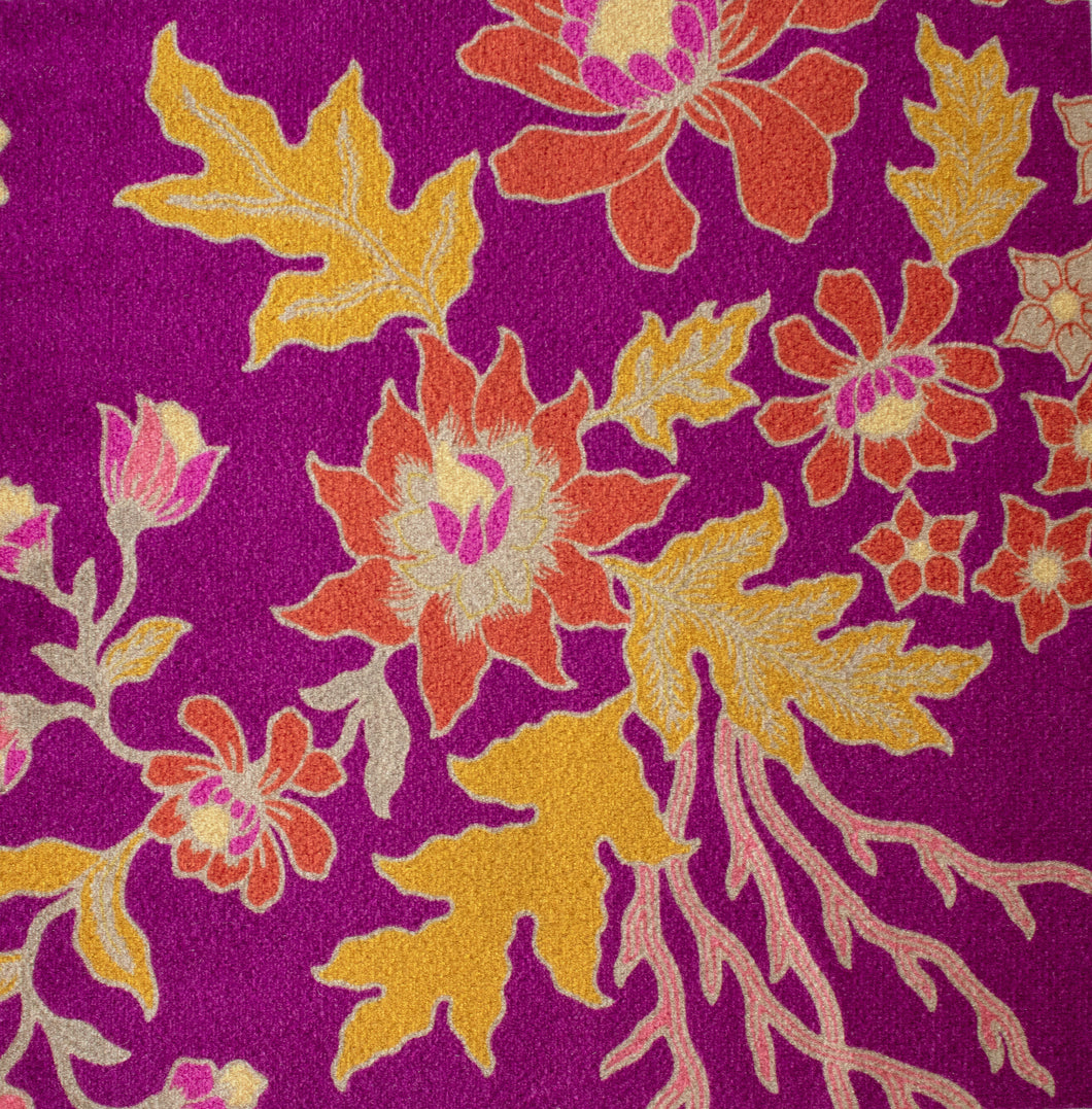 'Coastal VI' Velvet Fabric - Fuchsia