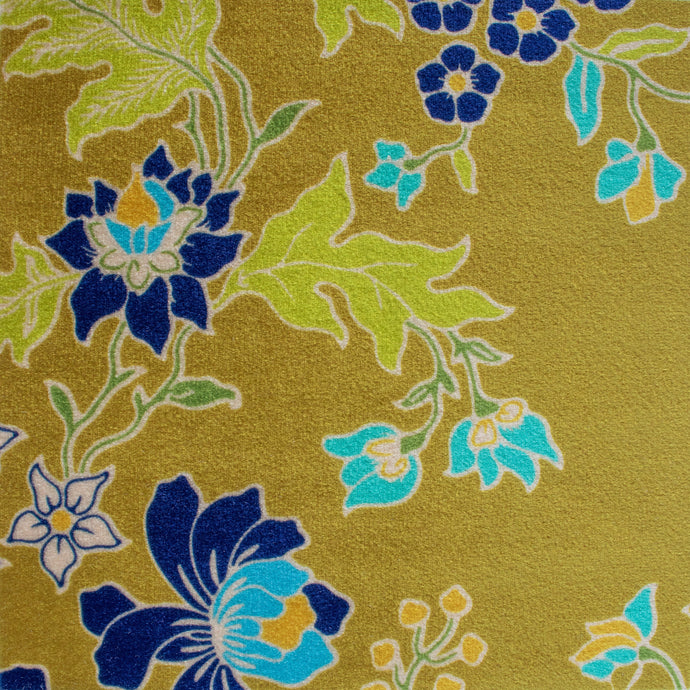 'Coastal VI' Velvet Fabric - Mustard