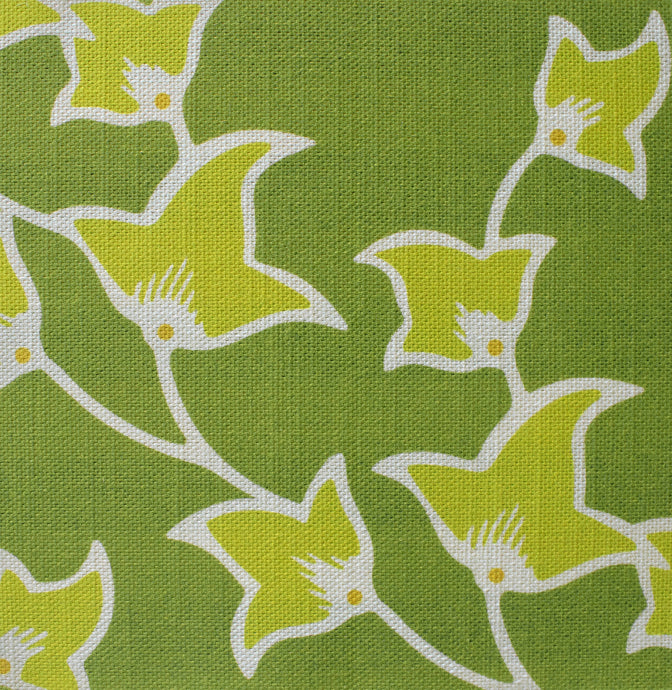 'Coastal X' Cotton Linen Fabric - Lime