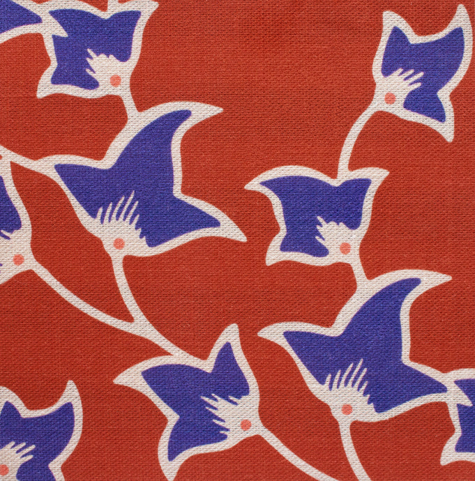 'Coastal X' Cotton Linen Fabric - Terracotta